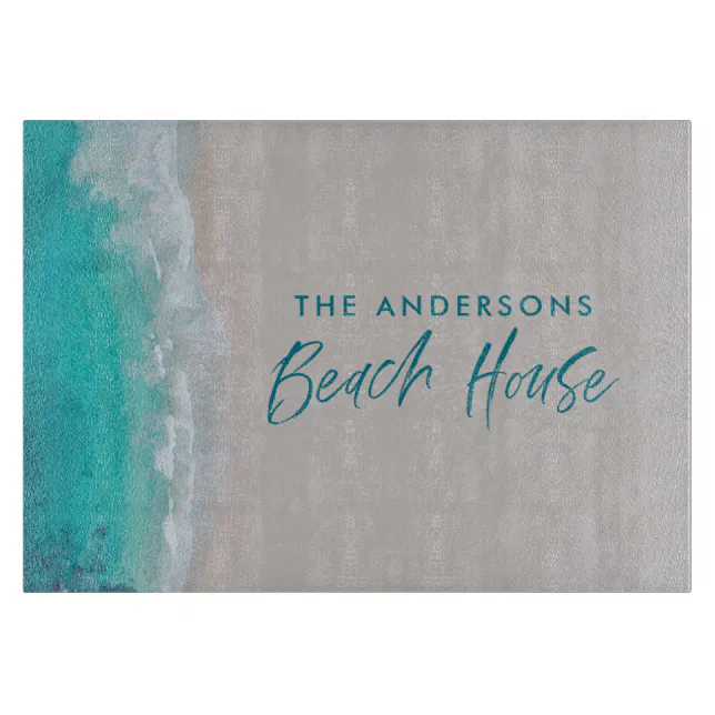 Discover Tropical sand beach ocean sunny waves beach house  cutting board