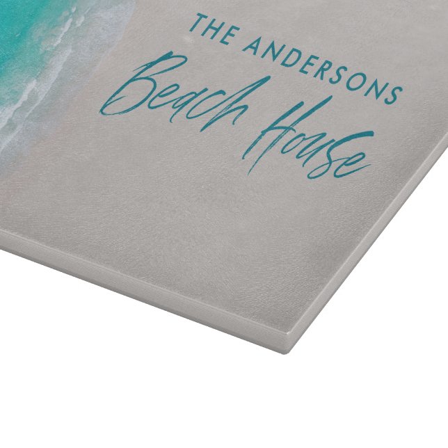 Tropical sand beach ocean sunny waves beach house  cutting board