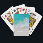 tropical sand beach ocean sunny waves modern  poker cards<br><div class="desc">tropical sand beach ocean sunny waves modern design.</div>