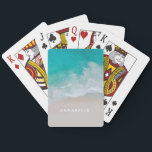 tropical sand beach ocean sunny waves modern  poker cards<br><div class="desc">tropical sand beach ocean sunny waves modern design.</div>