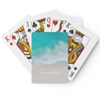 tropical sand beach ocean sunny waves modern  poker cards