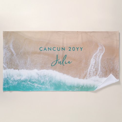 Tropical sand beach ocean sunny waves vacation towel Tropical sand beach ocean sunny waves vacation towel