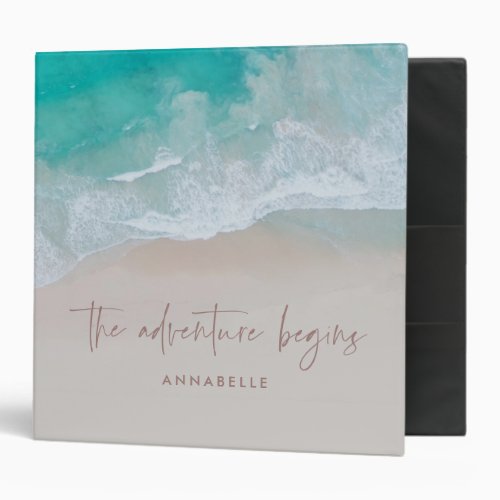 tropical sand beach ocean the adventure begins 3 ring binder