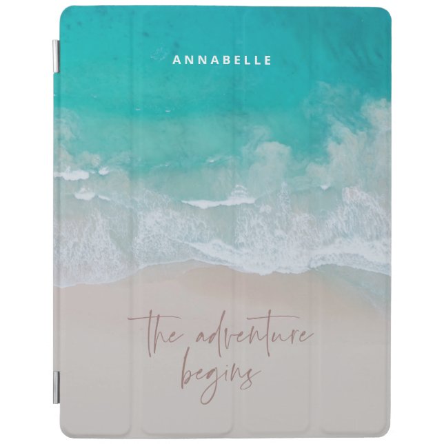 tropical sand beach ocean the adventure begins iPad smart cover (Front)