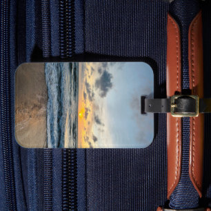 tropical sand beach ocean the adventure begins luggage tag
