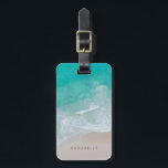 tropical sand beach ocean the adventure begins luggage tag<br><div class="desc">Tropical sand beach ocean personalized the adventure begins design.</div>