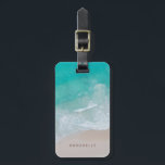 tropical sand beach ocean the adventure begins luggage tag<br><div class="desc">Tropical sand beach ocean personalized the adventure begins design.</div>