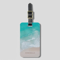 tropical sand beach ocean the adventure begins luggage tag