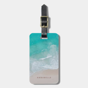 tropical sand beach ocean the adventure begins luggage tag