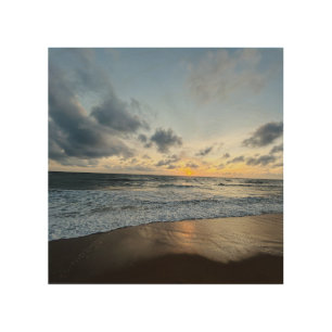 tropical sand beach ocean the adventure begins wood wall art