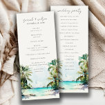 Tropical Sand Beach Palm Trees Wedding Program<br><div class="desc">Tropical Watercolor Palm Trees Theme Collection.- it's an elegant script watercolor Illustration of tropical palm tress on beach perfect for your tropical beachy wedding & parties. It’s very easy to customize,  with your personal details. If you need any other matching product or customization,  kindly message via Zazzle.</div>