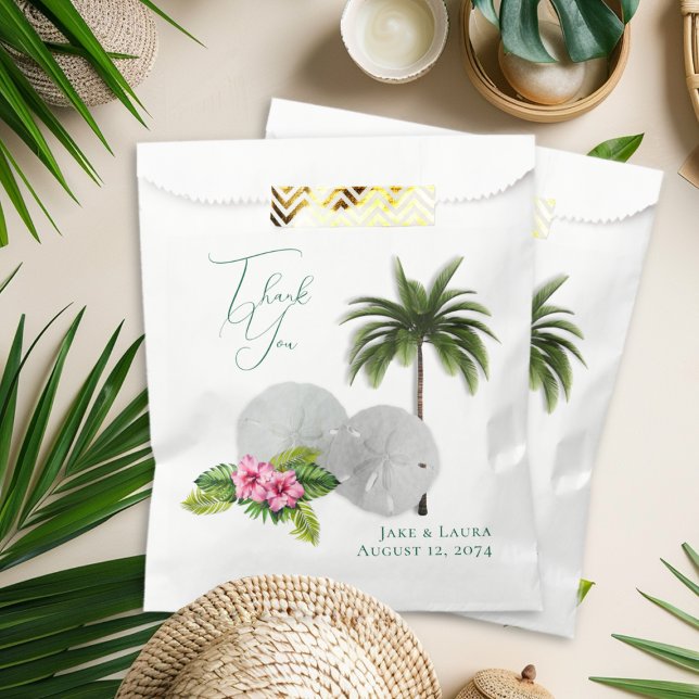 Tropical Sand Dollars Wedding Favor Bags (Creator Uploaded)