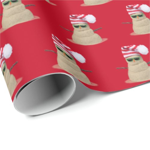 Tropical Sand Man on Red Wrapping Paper