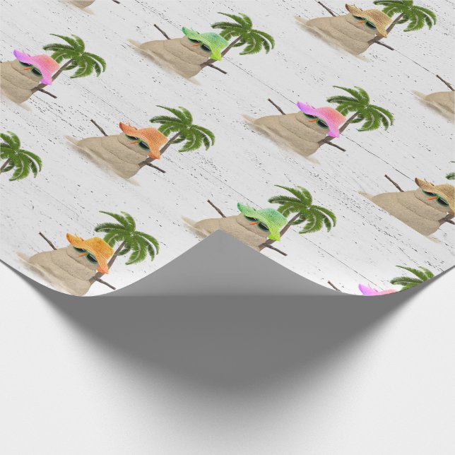 Tropical Sand Man With Palm Tree Wrapping Paper (Corner)
