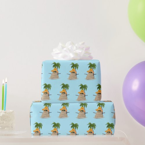 Tropical Sand Man With Palm Tree Wrapping Paper