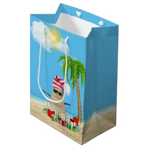 Tropical Sandman With Christmas Gifts Medium Gift Bag