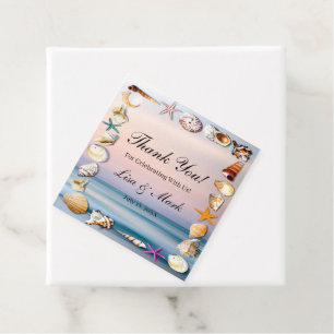 Tropical Sandy Beach And Seashells Favor Tags