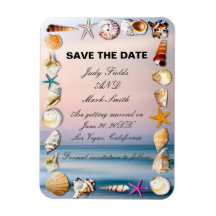 Tropical Sandy Beach And Seashells Save The Date