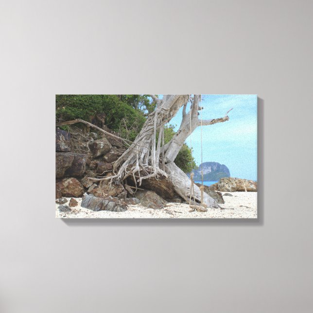 Tropical sandy beach canvas print (Front)