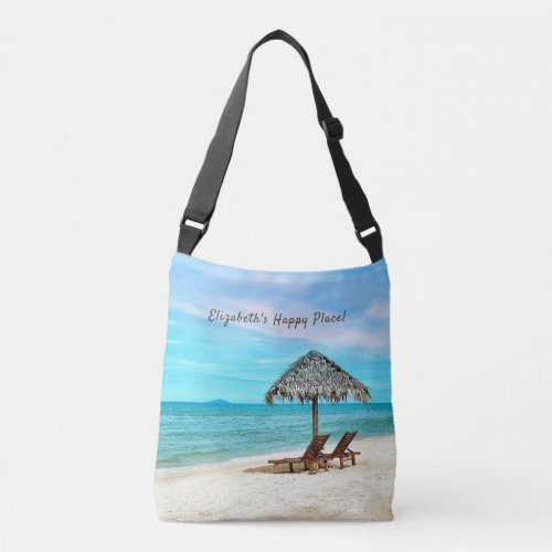 Tropical Sandy Beach Custom Crossbody Bag