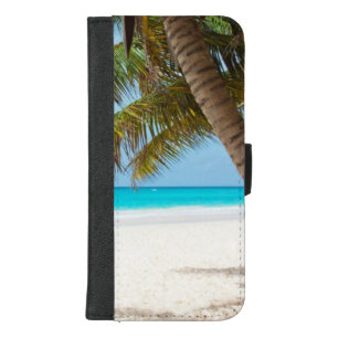 Tropical Sandy Turquoise Beach with Palm Tree iPhone 8/7 Plus Wallet Case