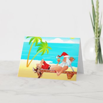 Tropical Santa Christmas Card by ChristmasBellsRing at Zazzle