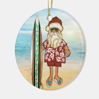 Tropical Christmas Surf Board Cutting Board