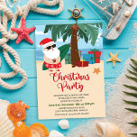 Tropical Santa Christmas Party Invitation<br><div class="desc">Tropical Santa Summer Santa Tropical Beach Luau Hawaiian Holiday Christmas Party Christmas in July Invitation</div>