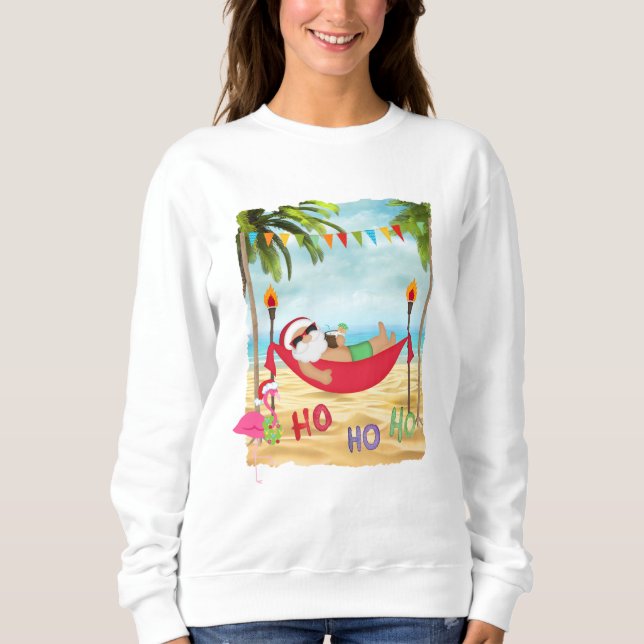 Tropical Santa Christmas Sweatshirt or t-shirt (Front)