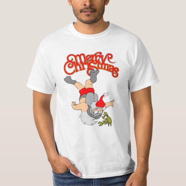 Tropical Santa Christmas Theme T-shirt (Front)