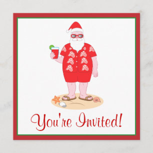 Tropical Santa Claus Invitation