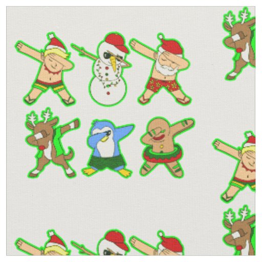 tropical santa claus vacation christmas fabric