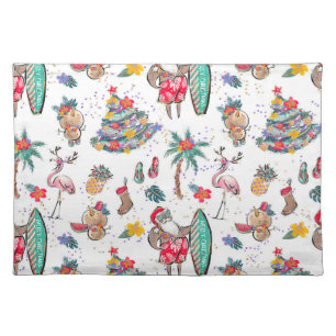 Tropical Santa Cloth Placemat