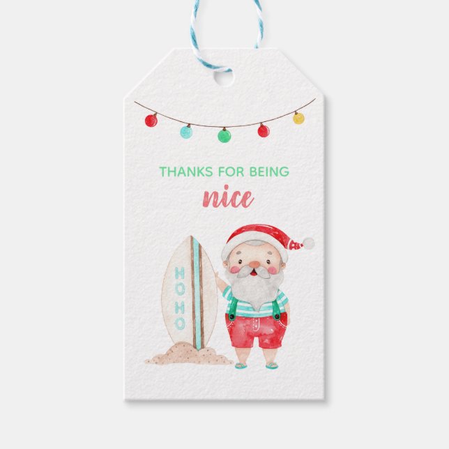 Tropical Santa Gift Tag  (Front)