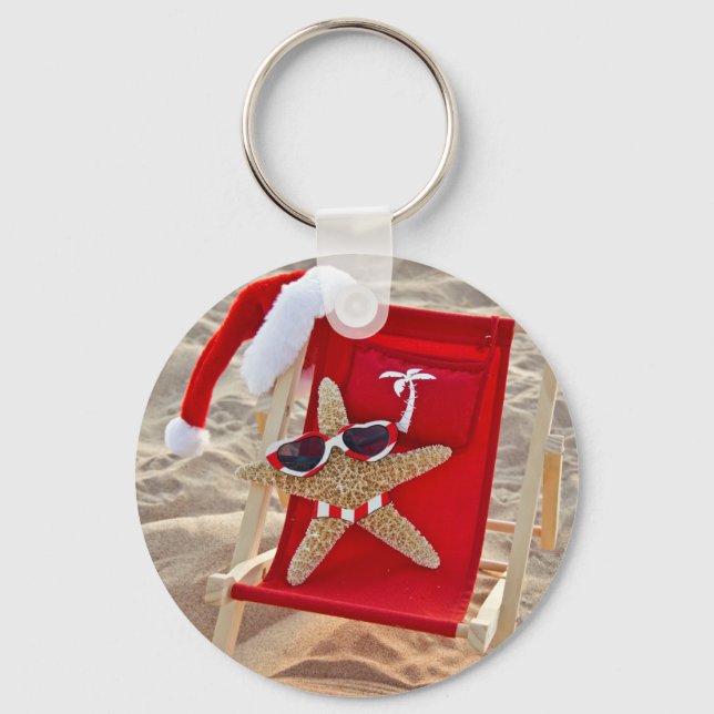 Tropical Santa Keychain (Front)
