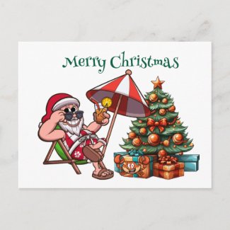 Tropical Santa Merry Christmas 