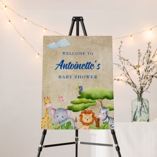 Tropical Savanna Safari Animals Baby Shower Foam Board