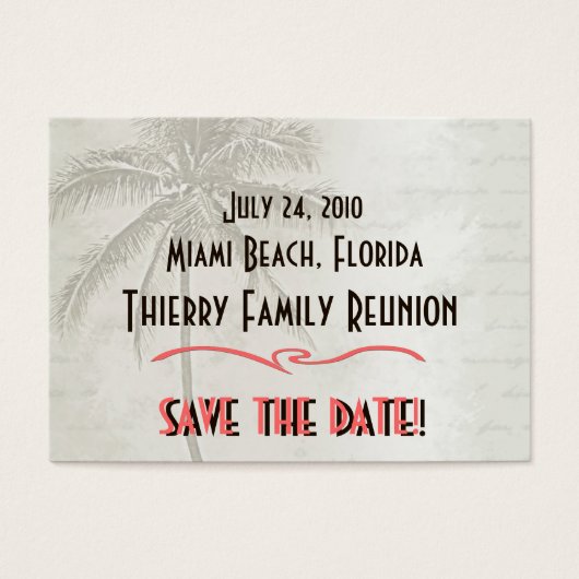 Tropical Save the Date Family Reunion (Front)