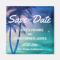 Tropical Save the Date Magnets | Palm Trees