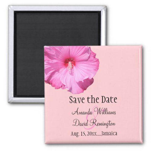 Tropical Save the Date pink Magnet