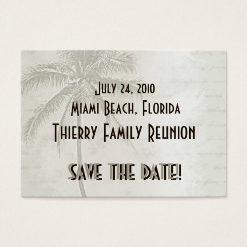 Tropical Save the Date (taupe) Business Card