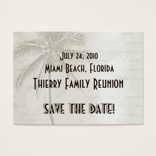 Customizable Tropical Save the Date (taupe) Business Card