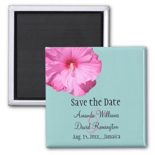 Tropical Save the Date turquoise Magnet
