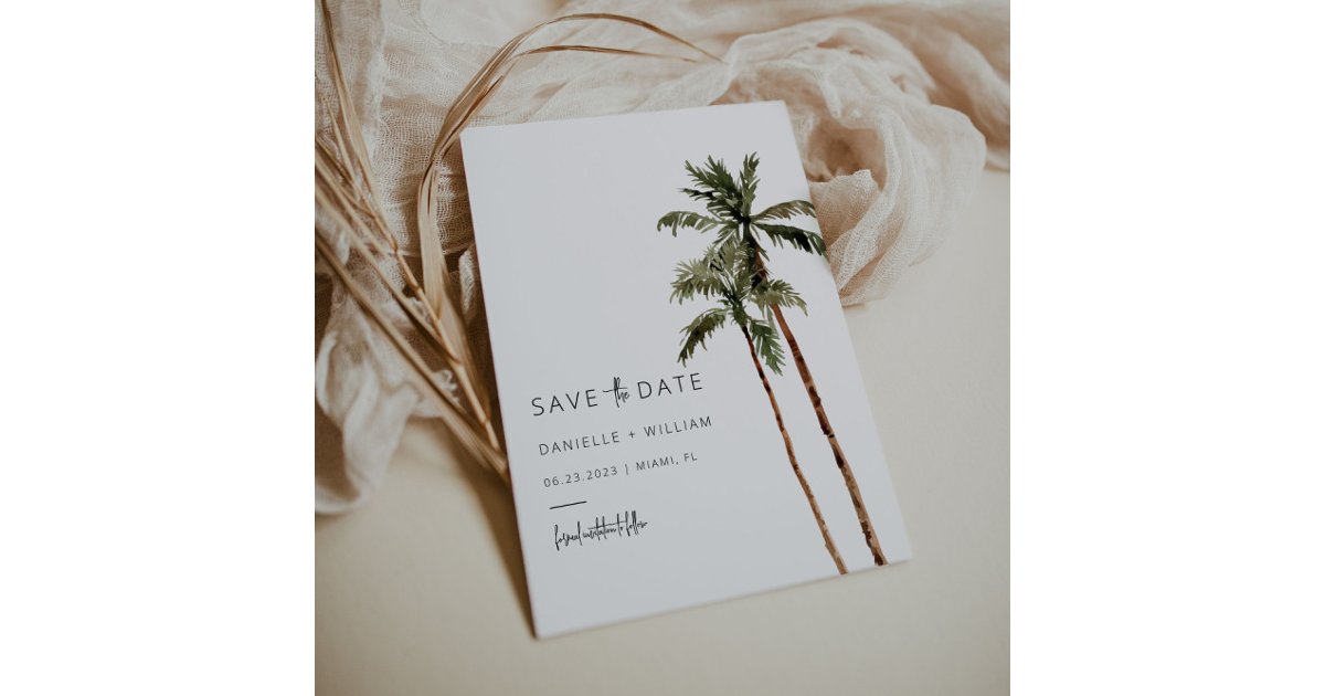 Tropical Save the Date Wedding Invitation | Zazzle