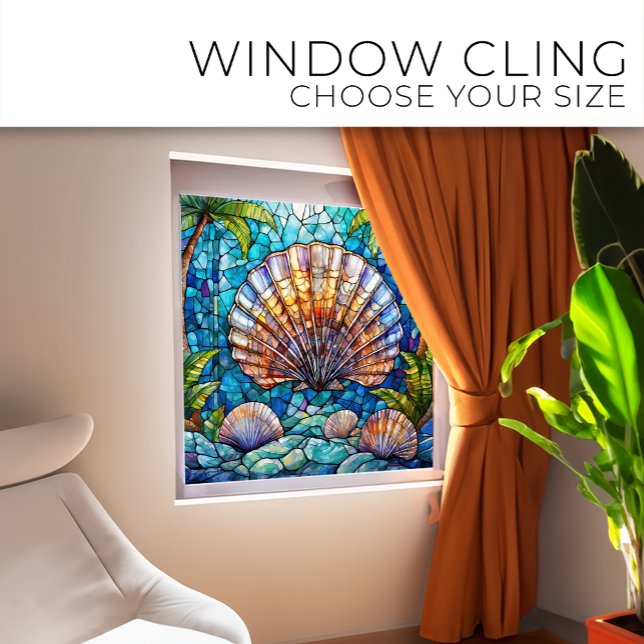 Tropical scallop Stained glass art Window Cling (Creator Uploaded)