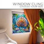Tropical scallop Stained glass art Window Cling