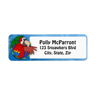 Tropical Scarlet Macaw Label