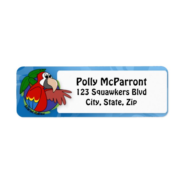 Tropical Scarlet Macaw Label (Front)