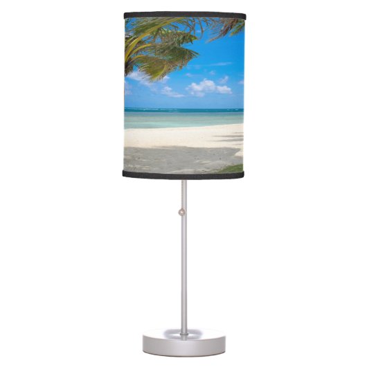 Tropical Scene Coastal Beach Themed Table Lamp (Front)