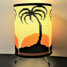 Tropical Scene Earthy Crochet Photo on Shade